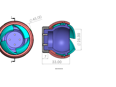 D25B4V01 Iris ball shutter mechanism 3d print free Modelo de Impressão 3D