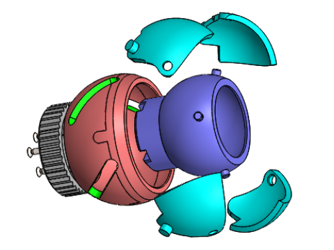 D25B4V01 Iris ball shutter mechanism 3d print free Modelo de Impressão 3D