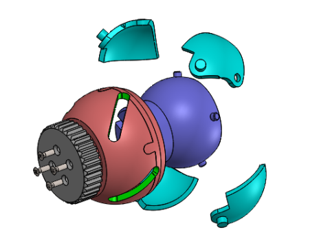 D25B4V01 Iris ball shutter mechanism 3d print free Modelo de Impressão 3D