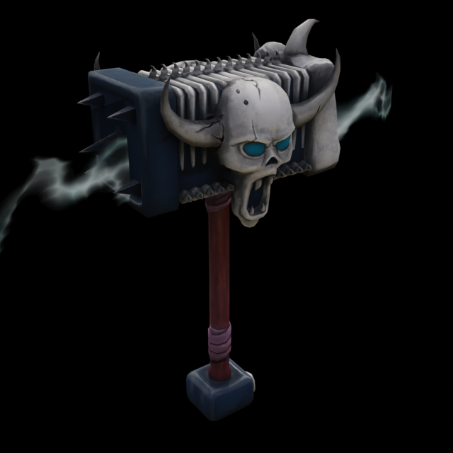 Gamedev hammer lowpoly 3D 模型 .c4d .max .obj .3ds .fbx .stl .blend 