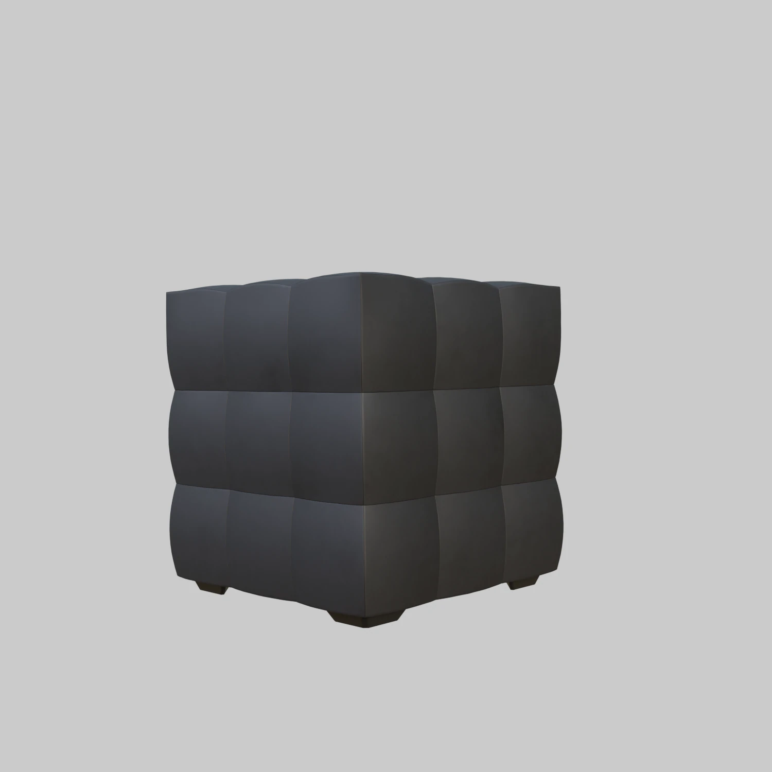 Leather pouf 3D Model .c4d .max .obj .3ds .fbx .stl .blend