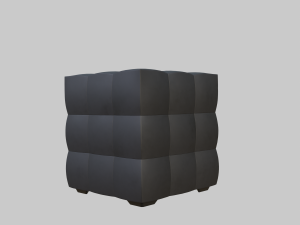 Leather pouf 3D 模型