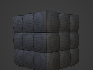 Leather pouf Modèle 3D