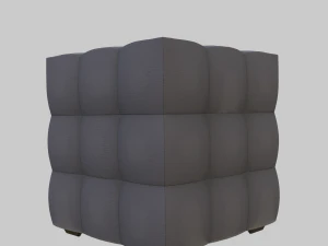 Leather pouf 3D Model