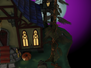 Hand paint gothic castle 3D Model