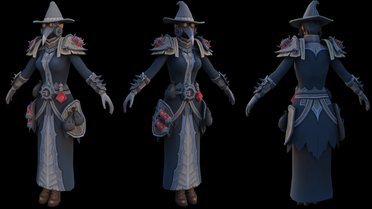 Warlock Wow woman human character 3D Model .c4d .max .obj .3ds .fbx .stl .blend 