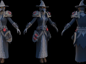 Warlock Wow mulher personagem humana Modelo 3D