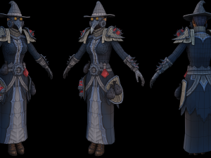 Warlock Wow woman human character Model 3D