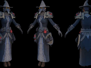 Warlock Wow woman human character 3D Model