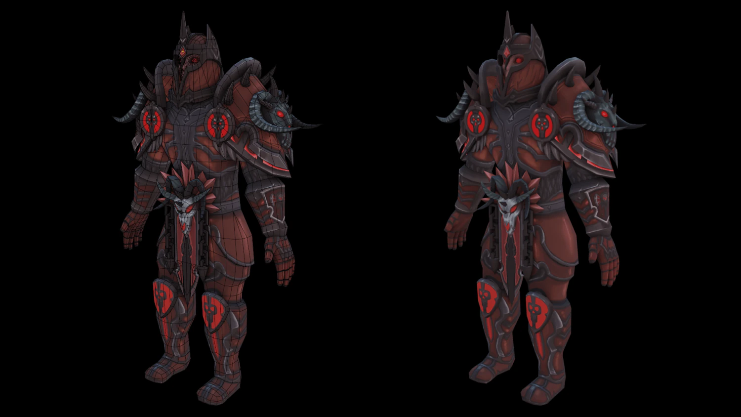 Deathknight from Warcraft 3D Model .c4d .max .obj .3ds .fbx .stl .blend 