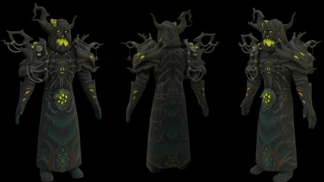 Gameready low poly human druid handpaint 3D Modell .c4d .max .obj .3ds .fbx .stl .blend 