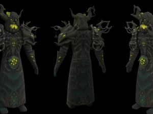 Gameready low poly human druid handpaint 3D 模型