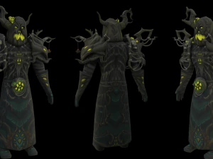 Pintura &agrave; m&atilde;o druida humana baixa poli pronta para jogo Modelo 3D