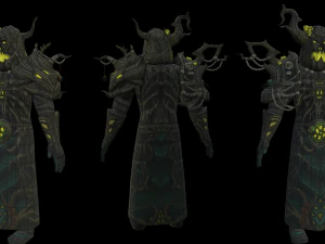 Gameready low poly human druid handpaint 3D Model