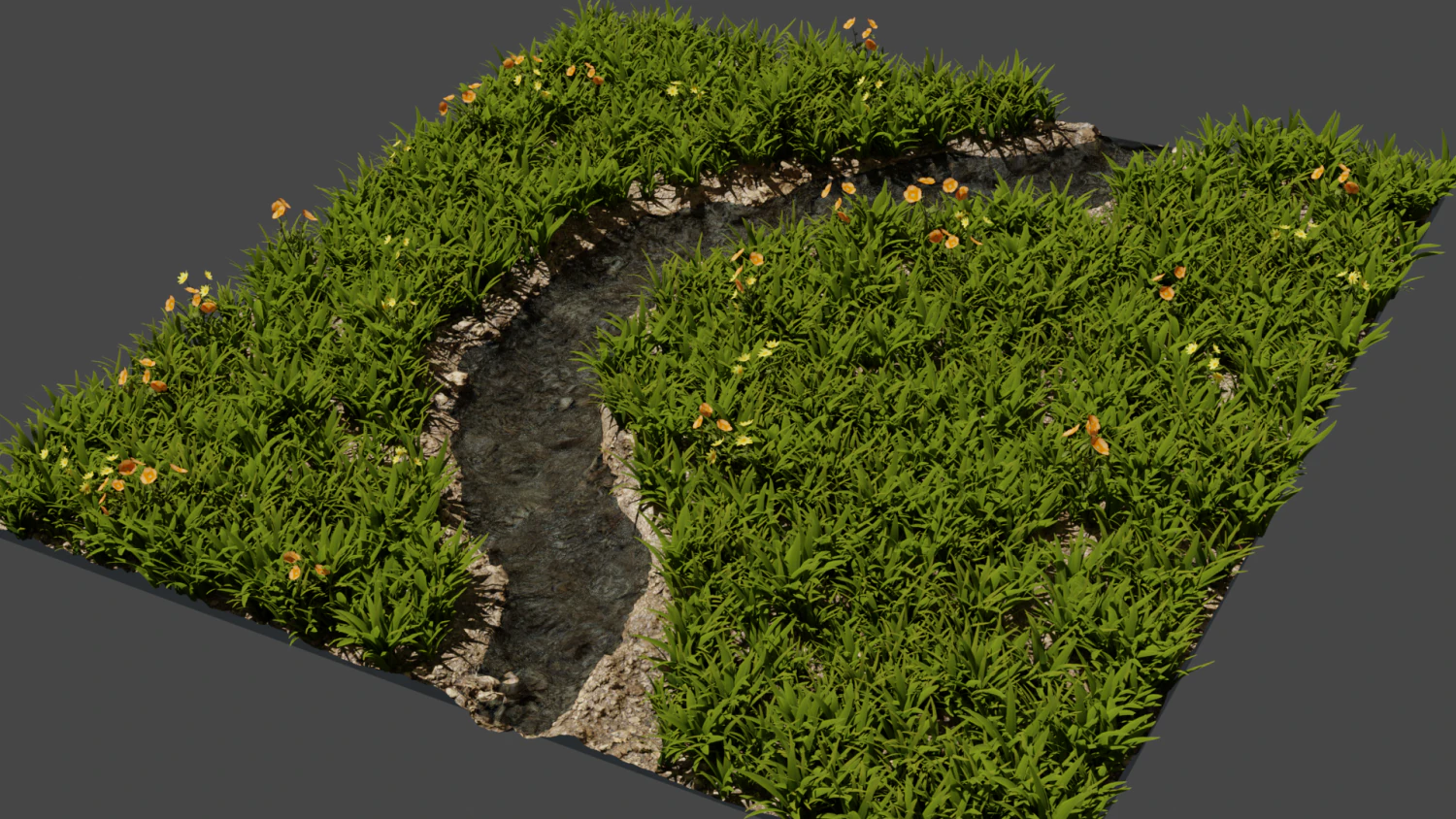 Lawn 3D Model .c4d .max .obj .3ds .fbx .stl .blend 