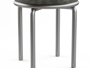 Round stools with metal legs 3 color options 3D 模型