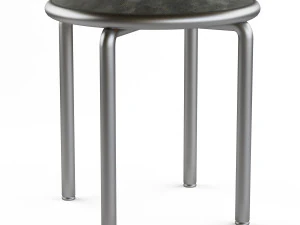 Round stools with metal legs 3 color options 3D Model