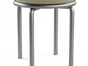Round stools with metal legs 3 color options 3D Model