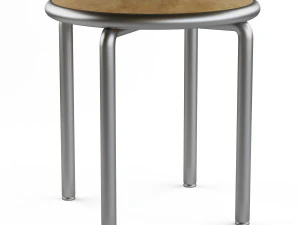 Round stools with metal legs 3 color options 3D Model