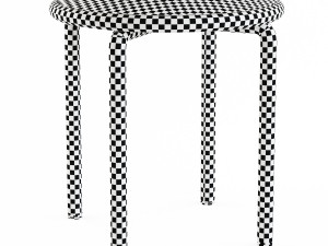Round stools with metal legs 3 color options Modèle 3D