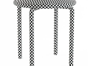 Round stools with metal legs 3 color options 3D Model