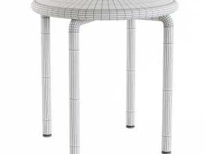 Round stools with metal legs 3 color options 3D Model