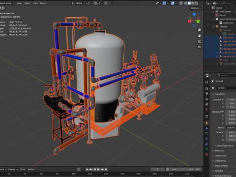 Sistema de filtro de areia industrial AutoValve de 15 m3-h Modelo 3D
