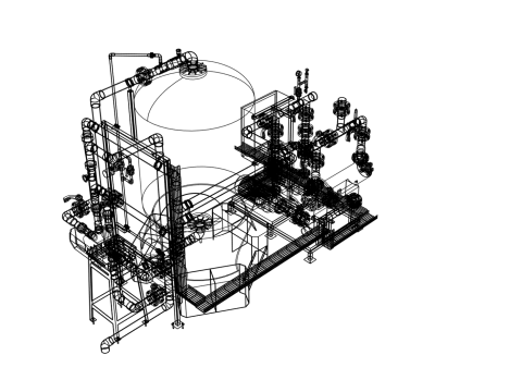 15 m3-h 工业 AutoValve 砂滤系统 3D 模型