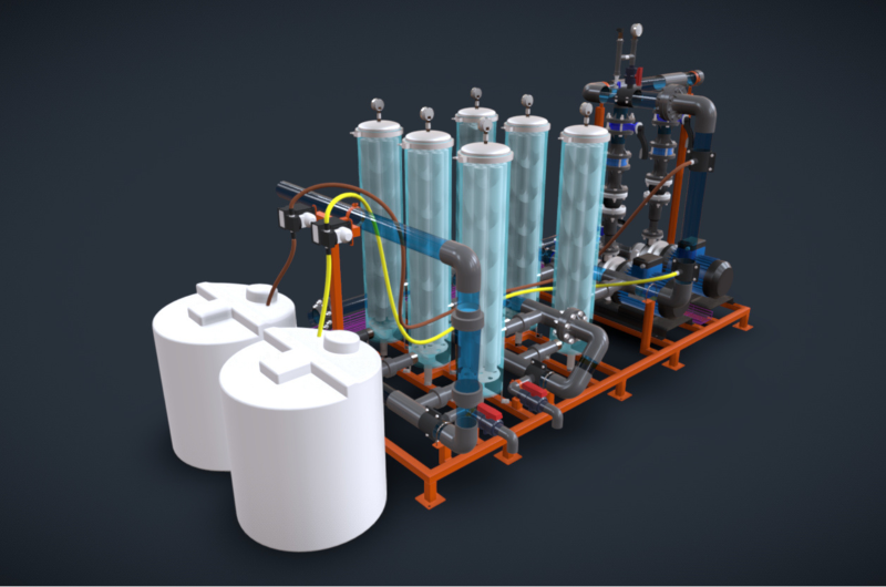 15m3h 2 级精细过滤器,带化学剂量 3D 模型 .c4d .max .obj .3ds .fbx .stl .blend