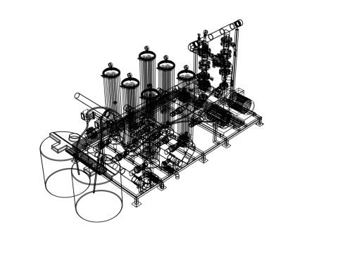 15m3h 2 级精细过滤器，带化学剂量 3D 模型