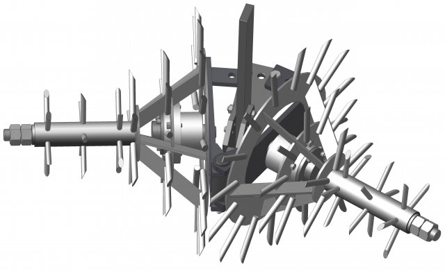 Inter-row adjustable cultivator 3Dモデル .c4d .max .obj .3ds .fbx .stl .blend 