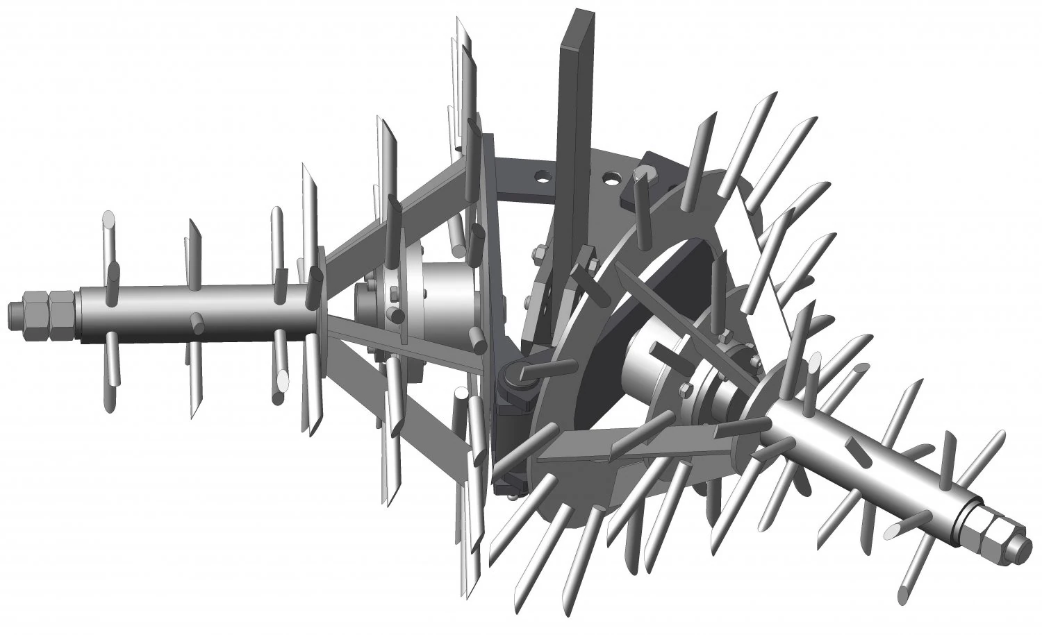Inter-row adjustable cultivator 3D Model .c4d .max .obj .3ds .fbx .stl .blend 