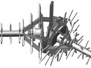 Inter-row adjustable cultivator 3D Model