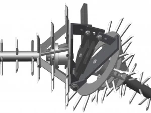 Inter-row adjustable cultivator 3D Model