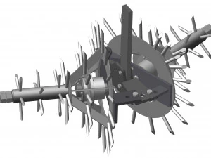 Inter-row adjustable cultivator 3D Model