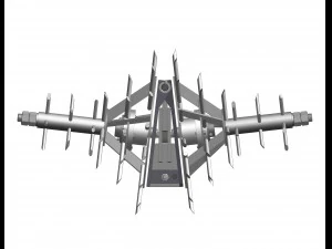 Inter-row adjustable cultivator 3D Model