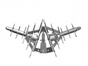 Inter-row adjustable cultivator 3D Model