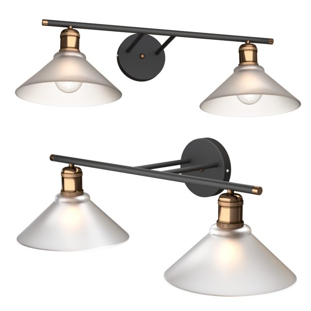 CWS138 CHALET TWIN GLASS WALL LAMP 3D Model .c4d .max .obj .3ds .fbx .stl .blend 