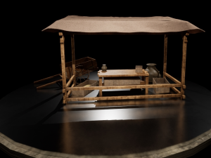 Medieval Market Stall 3D Modell