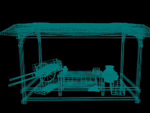 Medieval Market Stall 3D Modell