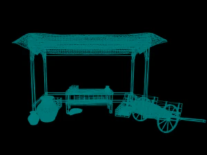 Medieval Market Stall 3D Model