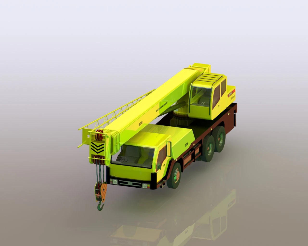 Hydraulic Truck Crane xct80 3D Model .c4d .max .obj .3ds .fbx .stl .blend 