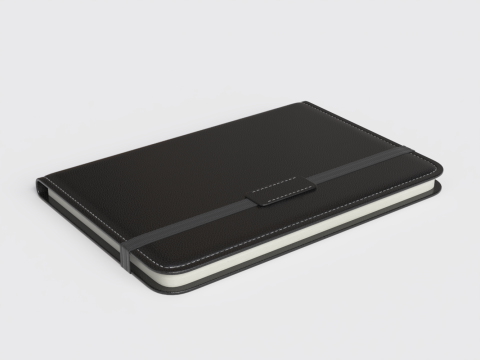 Black leather notebook 3D Модель