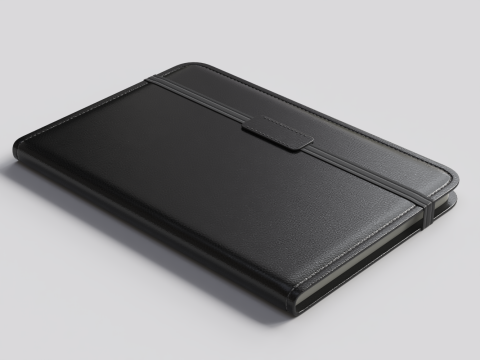 Black leather notebook 3D मॉडल