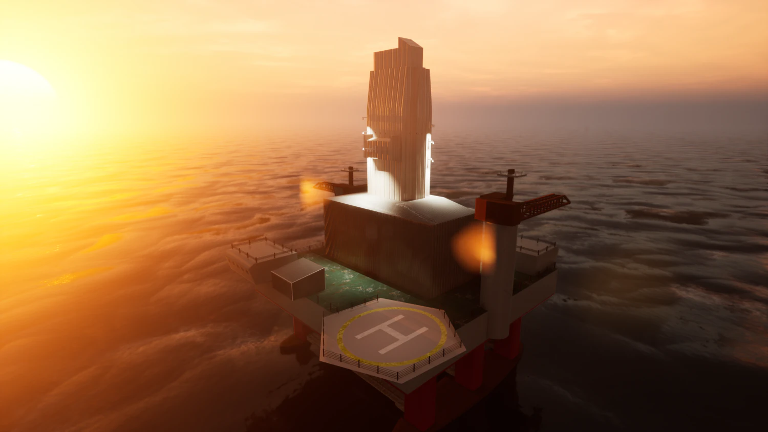 Oil Rig 3D Model .c4d .max .obj .3ds .fbx .stl .blend