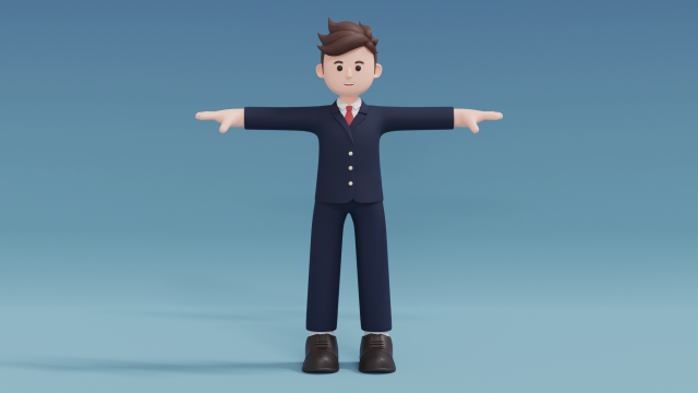 Minimal Man Cartoon Character 01 Modèle 3D .c4d .max .obj .3ds .fbx .stl .blend 