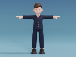 Minimal Man Cartoon Character 01 3D 模型