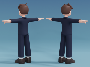 Minimal Man Cartoon Character 01 Modèle 3D