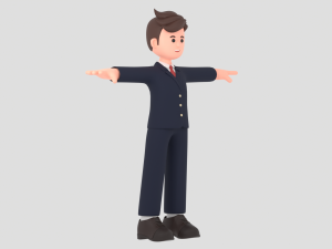 Minimal Man Cartoon Character 01 Modèle 3D