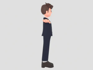 Minimal Man Cartoon Character 01 3D Model